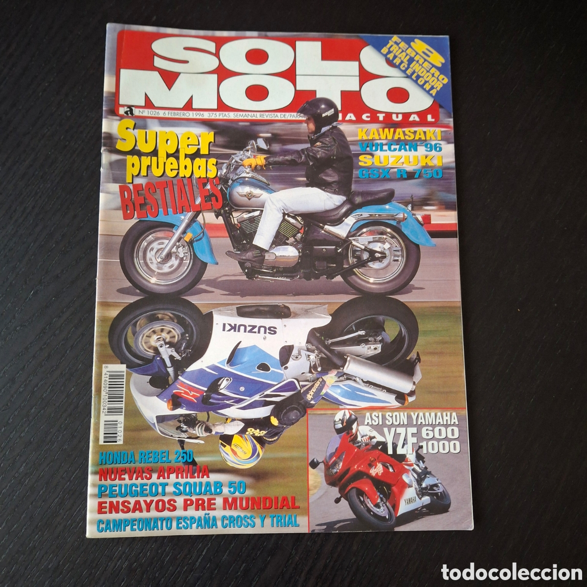 Autos und Motorr&auml;der: SOLO MOTO ACTUAL - N&ordm; 1026 - FEBRERO 1996 - SUZUKI GSX R 750 YAMAHA YZF 600 1000 R PEUGEOT SQUAB 50