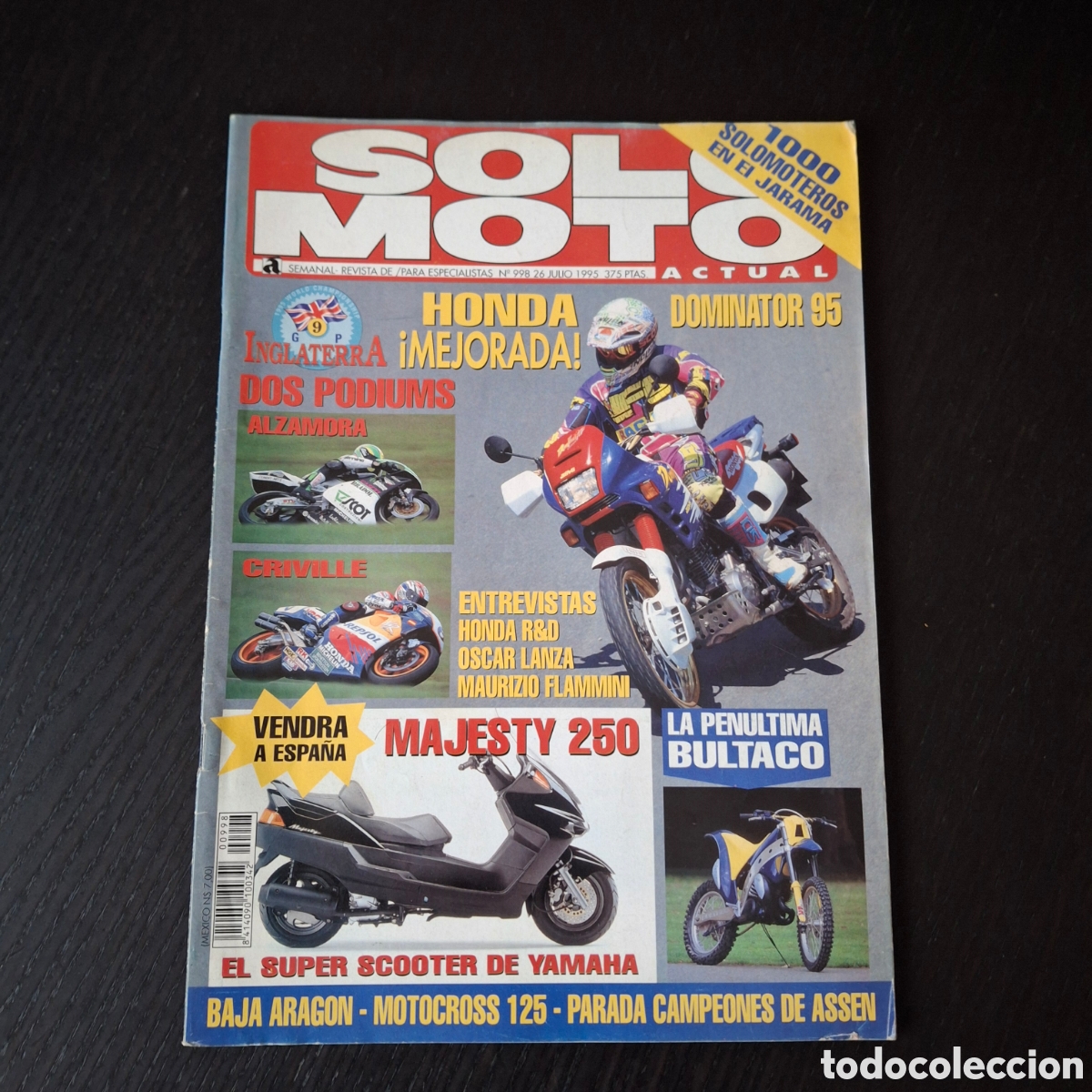 Autos und Motorr&auml;der: SOLO MOTO ACTUAL - N&ordm; 998 - JULIO 1995 - YAMAHA MAJESTY 250 / HONDA NX 650 DOMINATOR / BAJA ARAGON