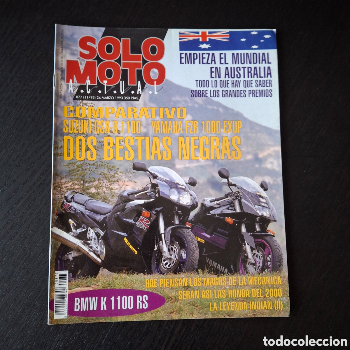 Autos und Motorr&auml;der: SOLO MOTO N&ordm; 877 - SUZUKI GSX R 1100 YAMAHA FZR 1000 EXUP MOTO GP &acute;93 INDIAN BMW K 100 RS