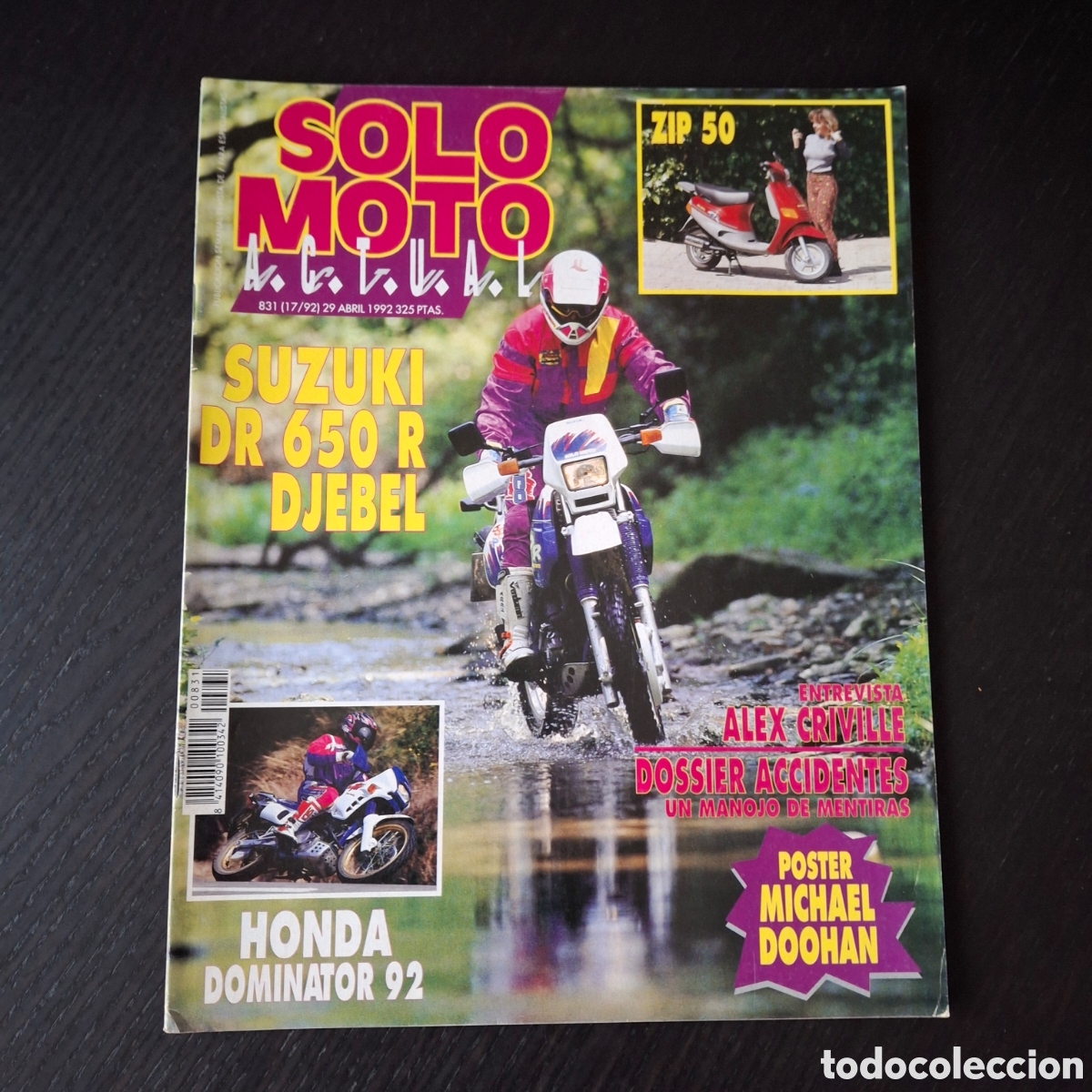 Autos und Motorr&auml;der: SOLO MOTO N&ordm; 831 - SUZUKI DR 650 R DJEBEL HONDA DOMINATOR ALEX CRIVILLE ZIP 50 POSTER DOOHAN NSR 500