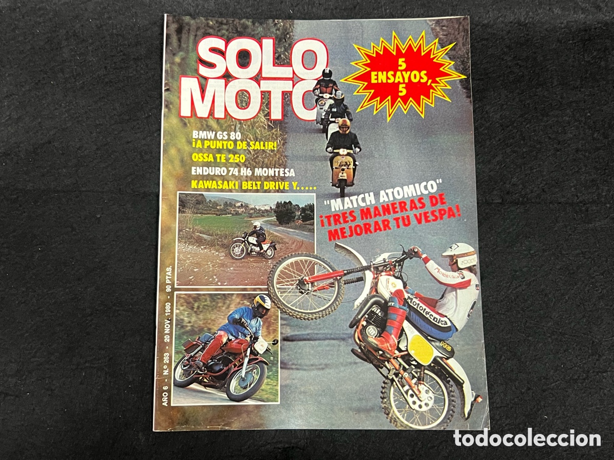 Coches y motocicletas: REVISTA SOLO MOTO N&Uacute;MERO 263 20 NOVIEMBRE 1980 BMW GS 80 OSSA TE 250 KAWASAKI BELT DRIVE VER SUMARIO