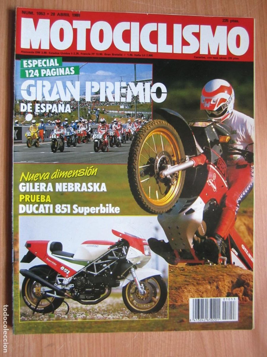 Coches y motocicletas: revista num 1053 a&ntilde;o 1988 gilera nebraska ducati 851