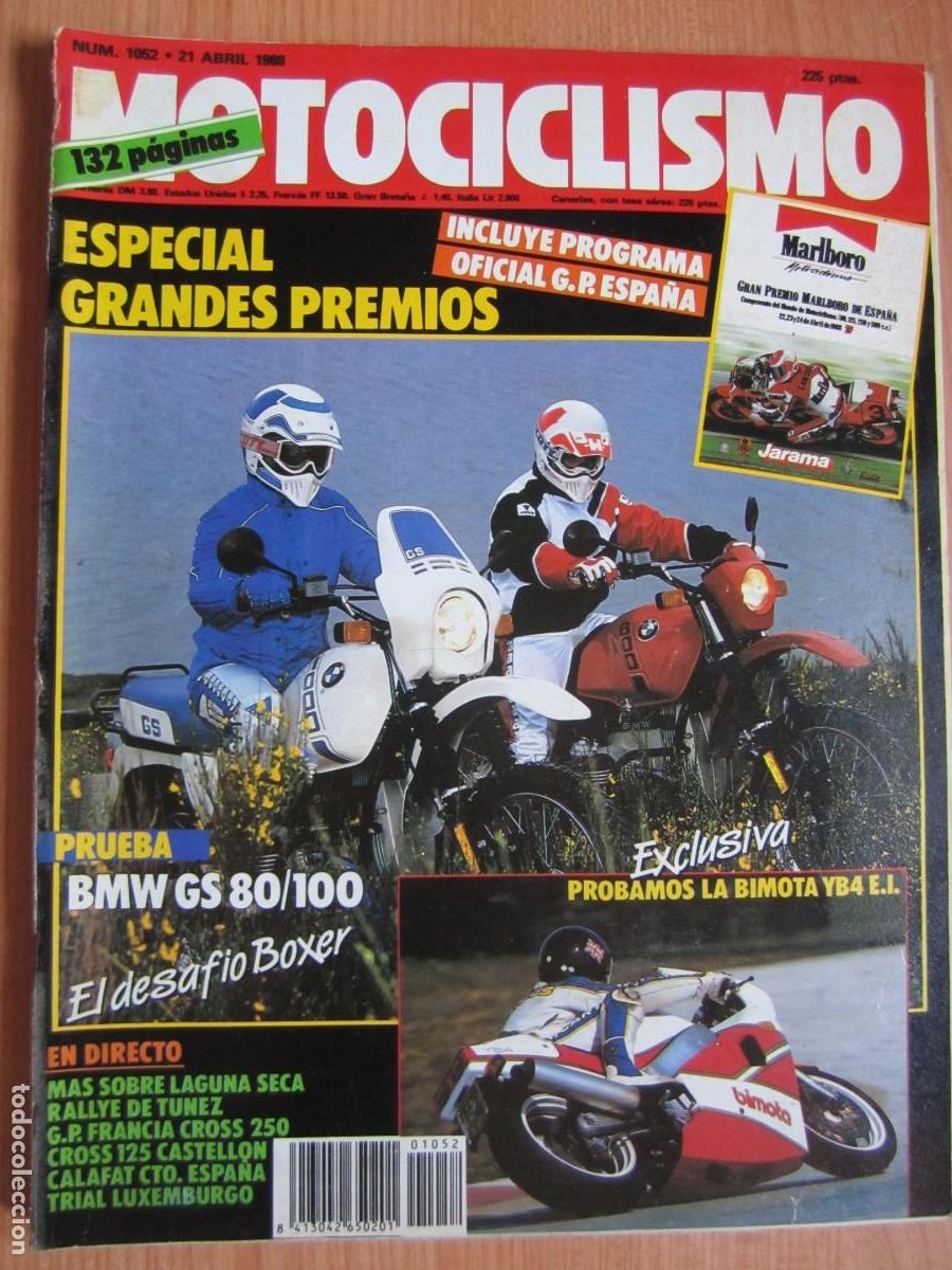 Coches y motocicletas: revista num 1052 a&ntilde;o 1988 bmw gs 80 bimota yb4