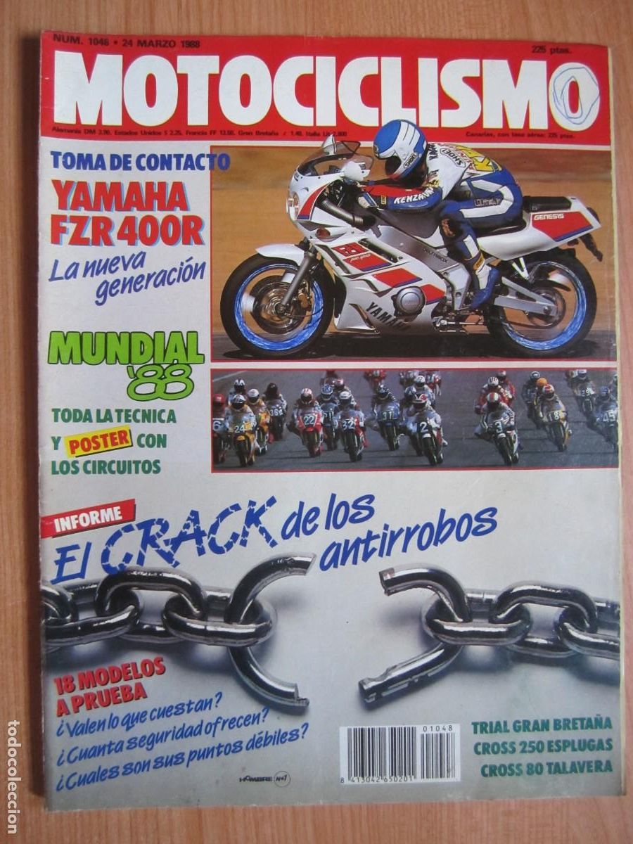 Coches y motocicletas: revista num 1048 a&ntilde;o 1988 yamaha fzr 400r