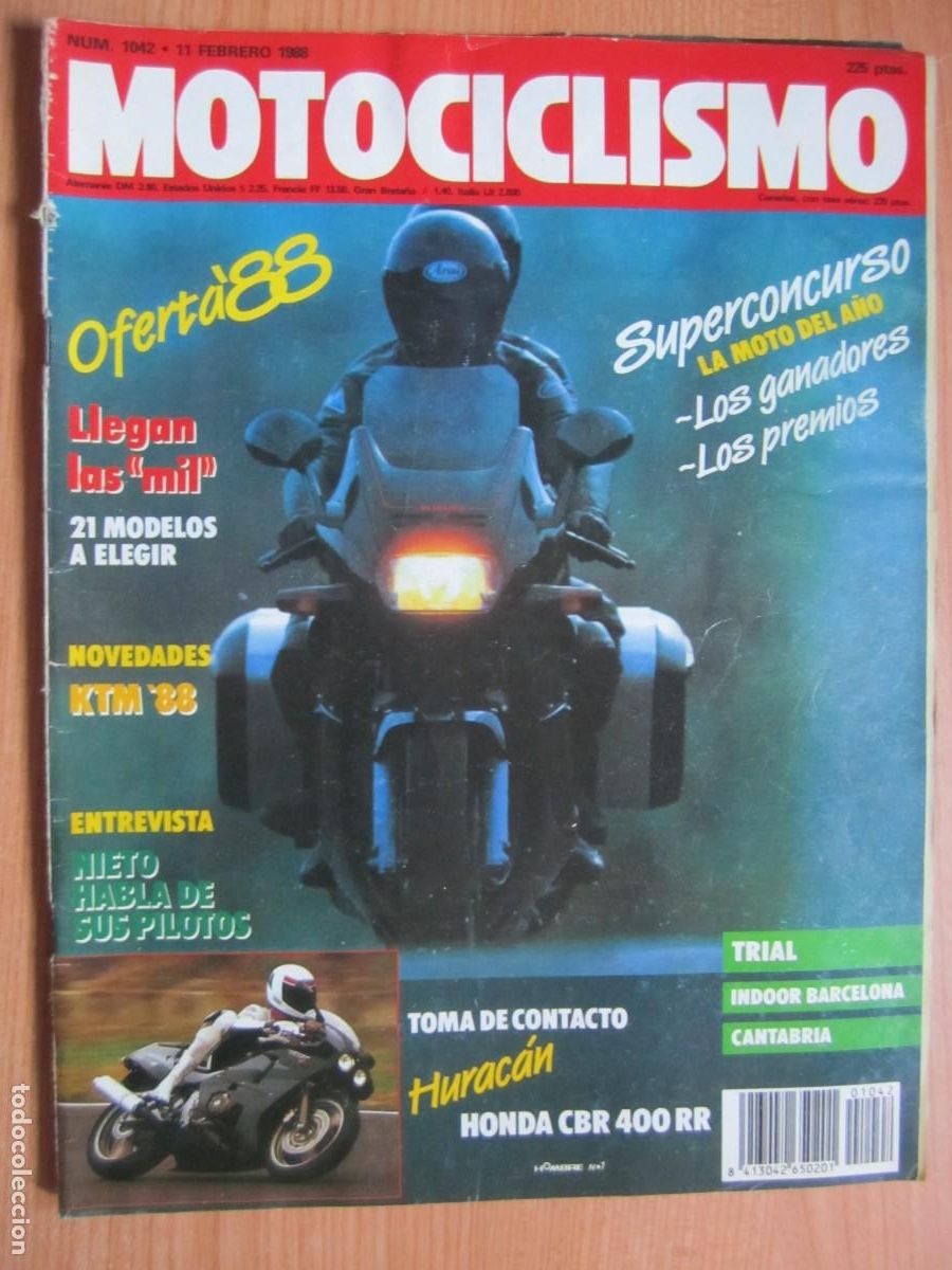 Coches y motocicletas: revista num 1042 a&ntilde;o 1988 honda cbr 400 rr