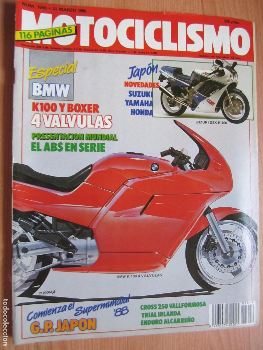 Coches y motocicletas: revista num 1049 a&ntilde;o 1988 bmw k-100