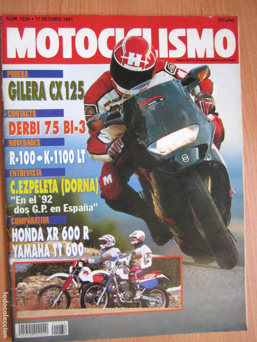 Coches y motocicletas: revista num 1234 a&ntilde;o 1991 honda xr 600 r gilera cx 125