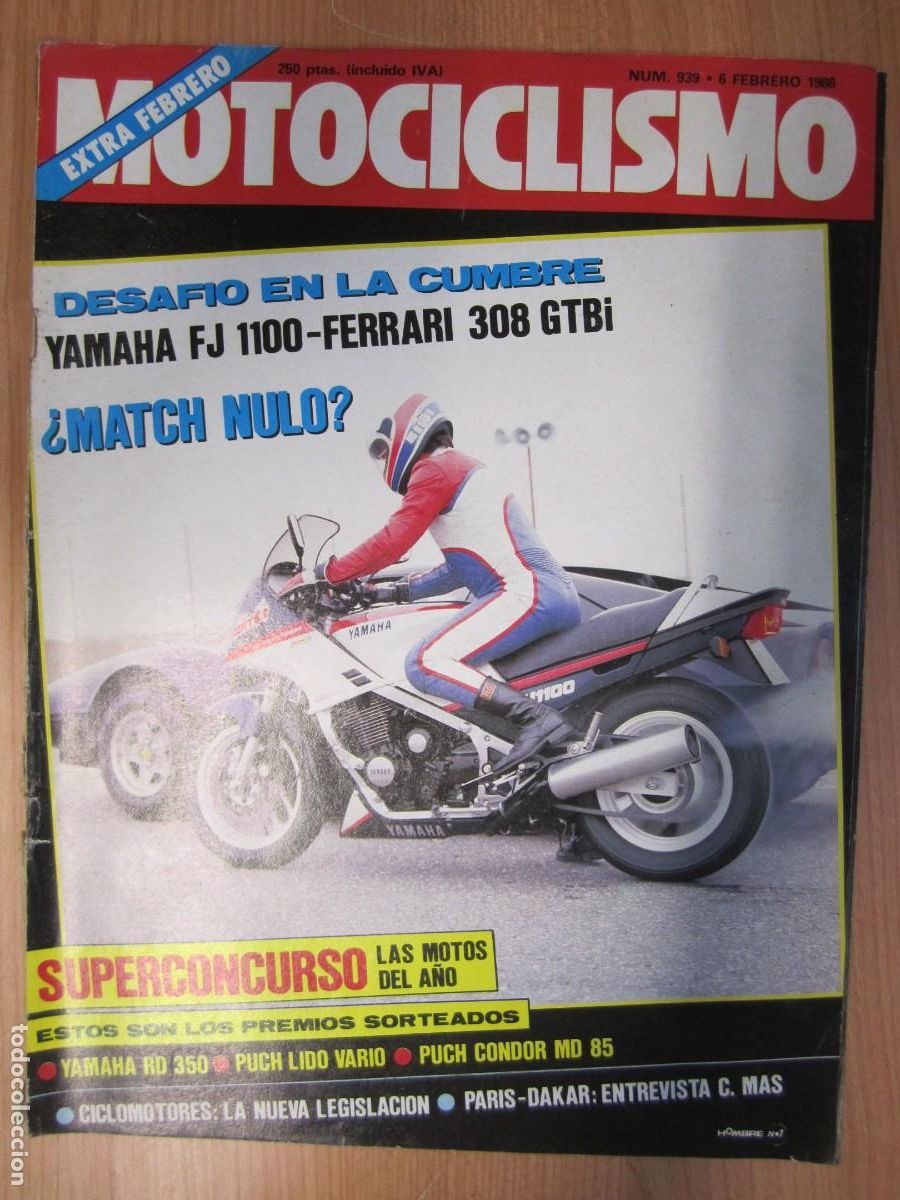 Coches y motocicletas: revista motociclismo num 939 a&ntilde;o 1986 yamaha fj 1100