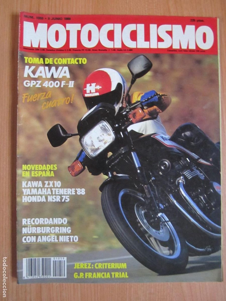 Coches y motocicletas: revista motociclismo num 1059 a&ntilde;o 1988 kawa gpz 400 f-II
