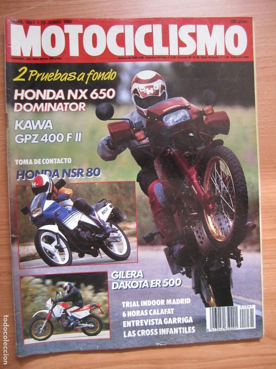 Coches y motocicletas: revista motociclismo num 1061 a&ntilde;o 1988 honda nx 650 joan garriga