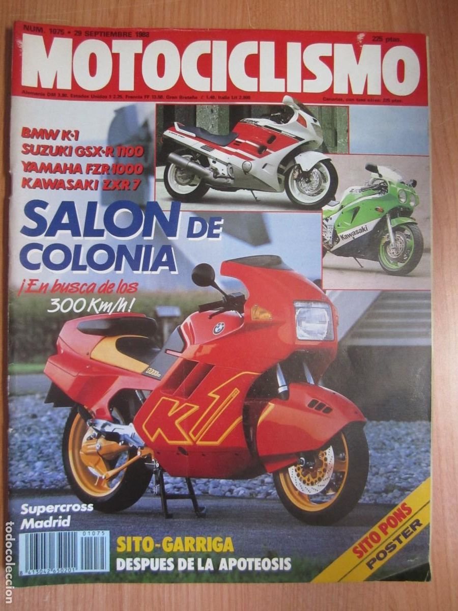 Coches y motocicletas: revista motociclismo num 1075 a&ntilde;o 1988 suzuki gsx-r 1100 yamaha fzr 1000
