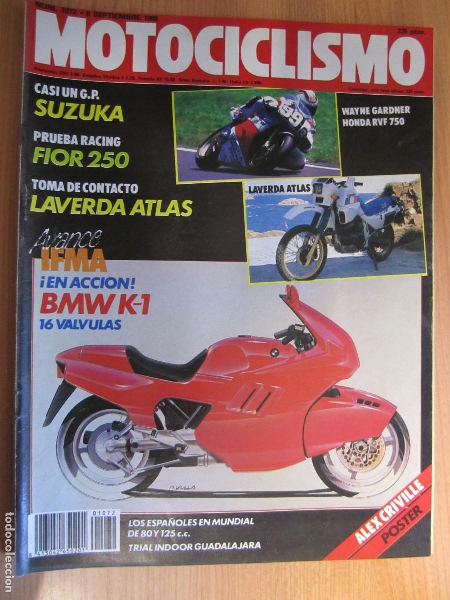 Coches y motocicletas: revista motociclismo num 1072 a&ntilde;o 1988 honda rvf 750 laverda atlas
