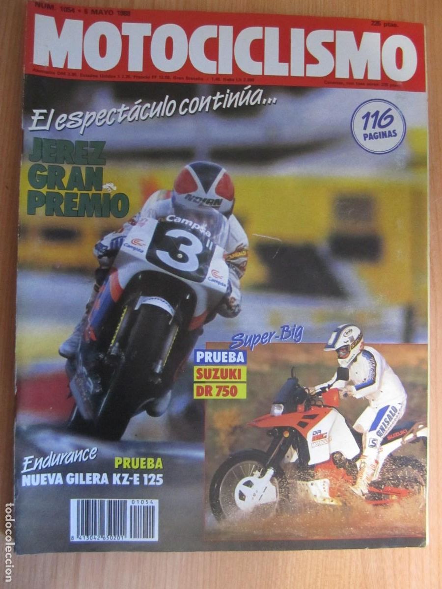 Coches y motocicletas: revista motociclismo num 1054 a&ntilde;o 1988 suzuki dr 750 gilera kz-e 125
