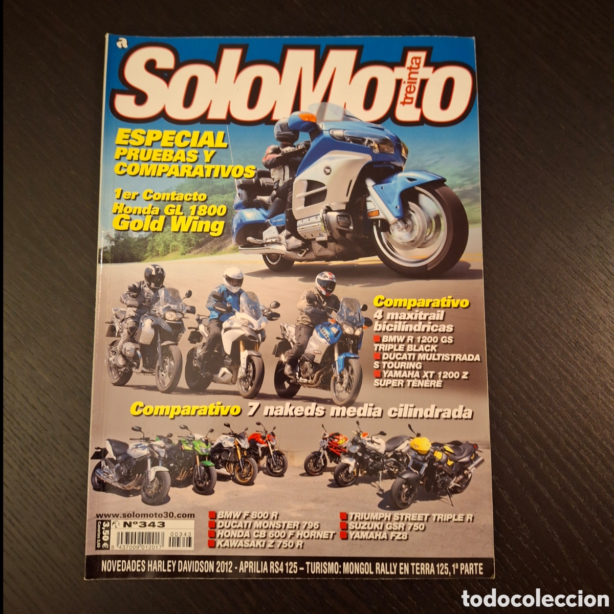 Coches y motocicletas: SOLO MOTO 30 N&ordm; 343 - HONDA GL 1800 GOLD WING DUCATI MULTISTRADA MONSTER HONDA CB HORNET TRIUMPH BMW