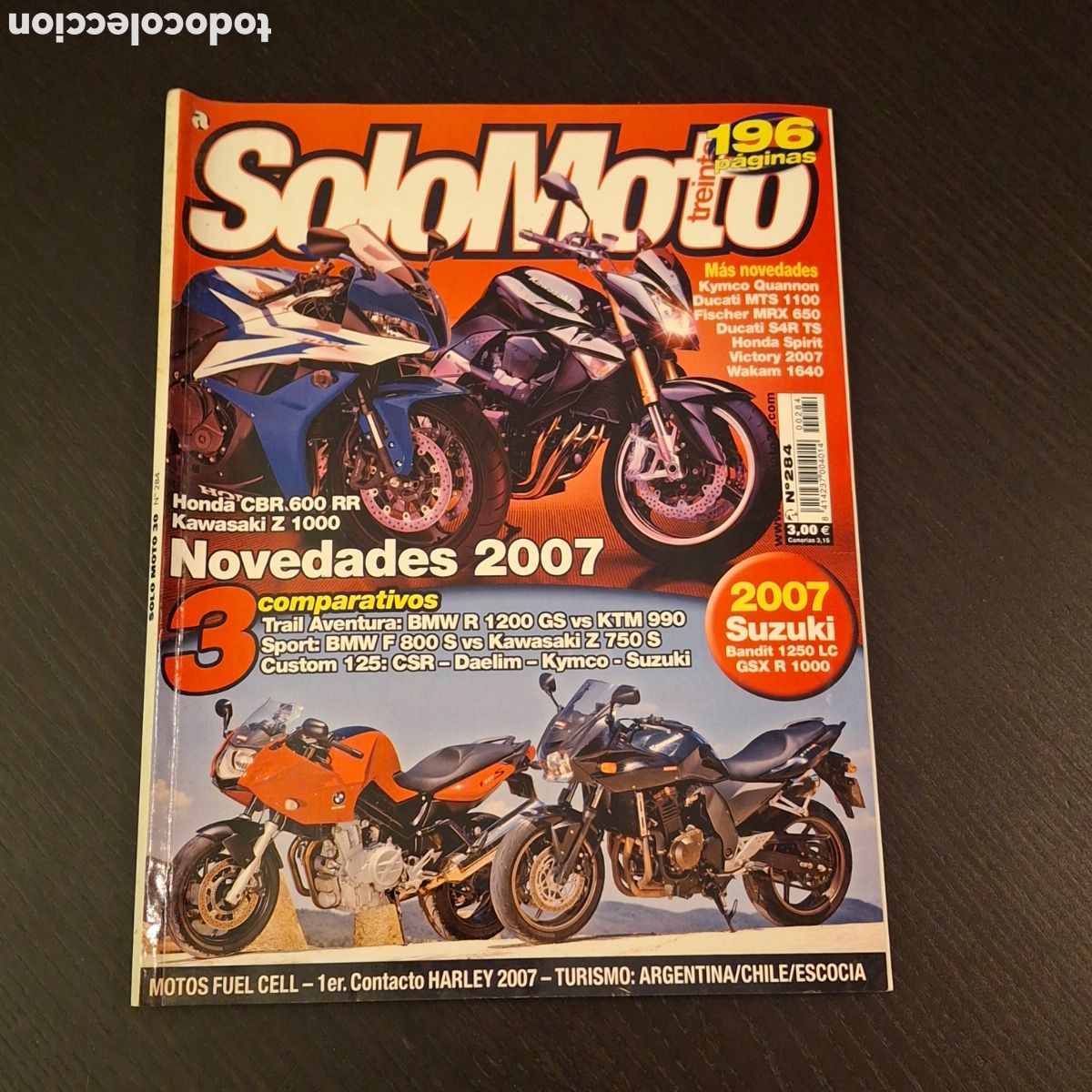 Coches y motocicletas: SOLO MOTO 30 N&ordm; 284 - HONDA CBR 600 RR KAWASAKI Z 1000 750 BMW F 800 MUSEO DUCATI IMPALADA 2006