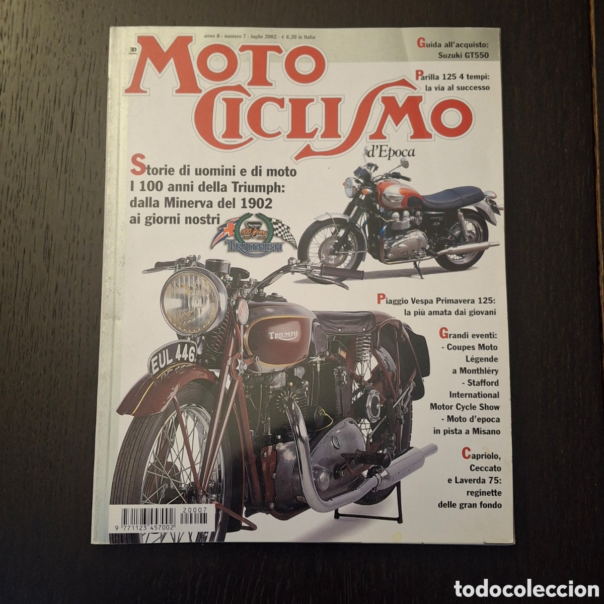 Coches y motocicletas: MOTOCICLISMO D&acute;EPOCA 7 2002 - TRIUMPH MINERVA VESPA PRIMAVERA 125 LAVERDA MOTO LEGENDE SUZUKI GT 550