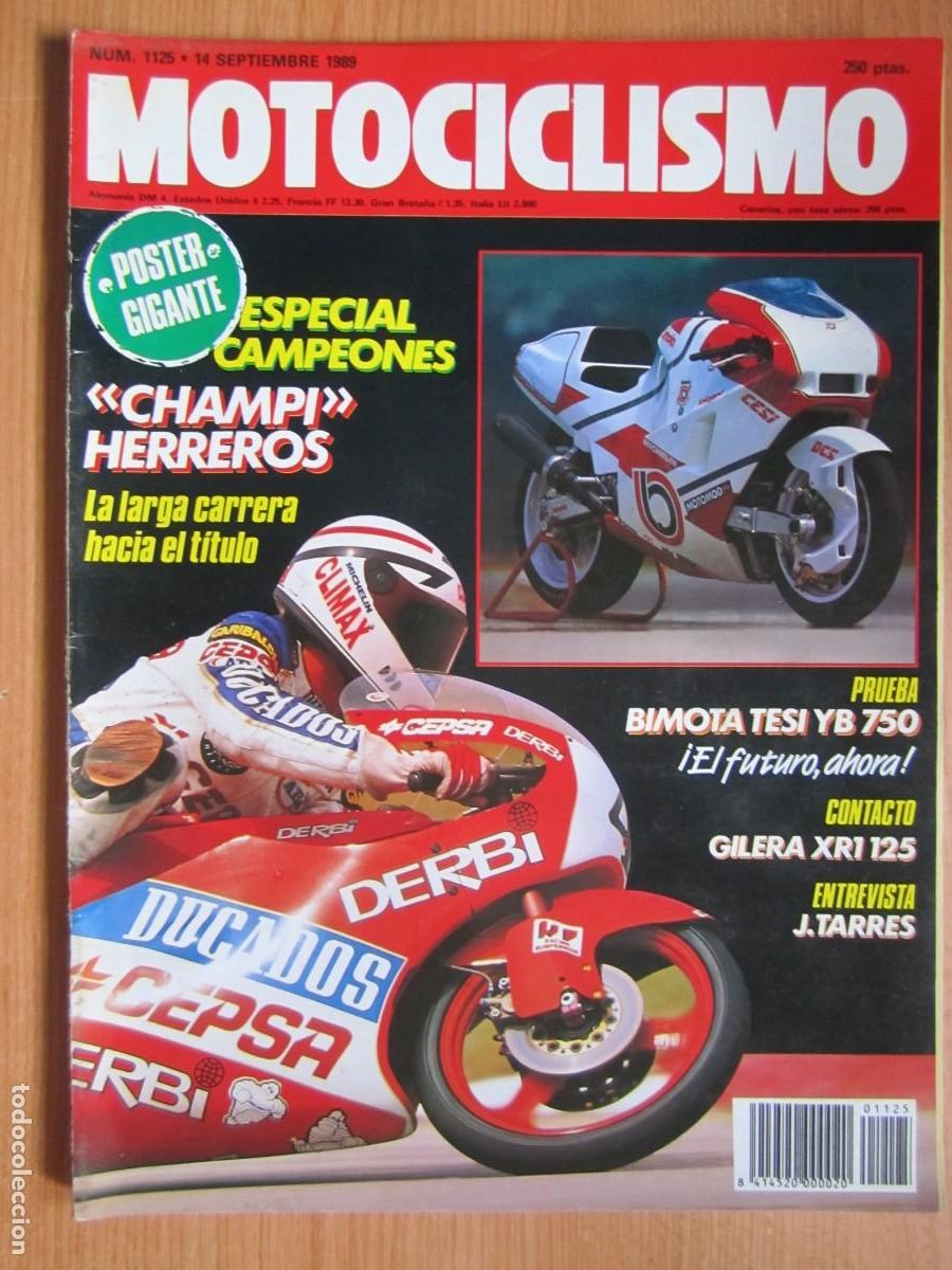 Coches y motocicletas: revista motociclismo num 1125 a&ntilde;o 1989 gilera xr1 125 bimota tesi