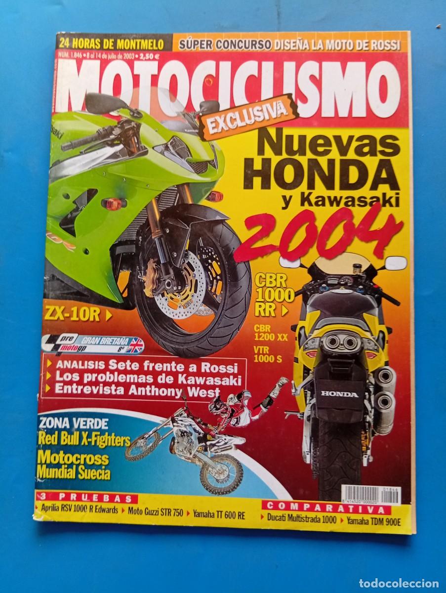 Coches y motocicletas: MOTOCICLISMO. N&ordm; 1846. JULIO 2003. NUEVAS HONDA Y KAWASAKI. SETE FRENTE A ROSSI. KAWASAKI.. LEER.