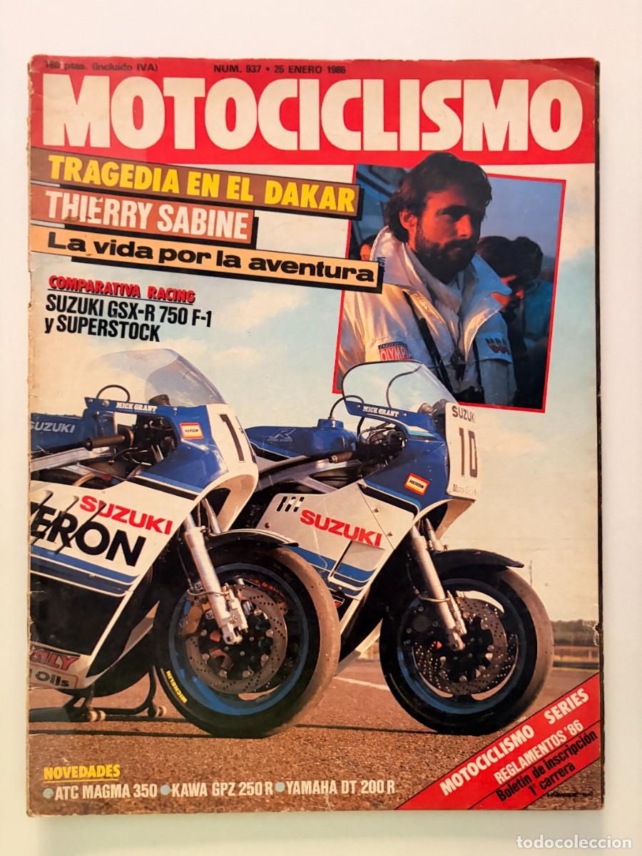 Coches y motocicletas: MOTOCICLISMO. N&ordm; 937. ENERO 1986. SUZUKI GSX-R 750. KAWASAKI GPZ-250 R / YAMAHA DT-200 R. LEER