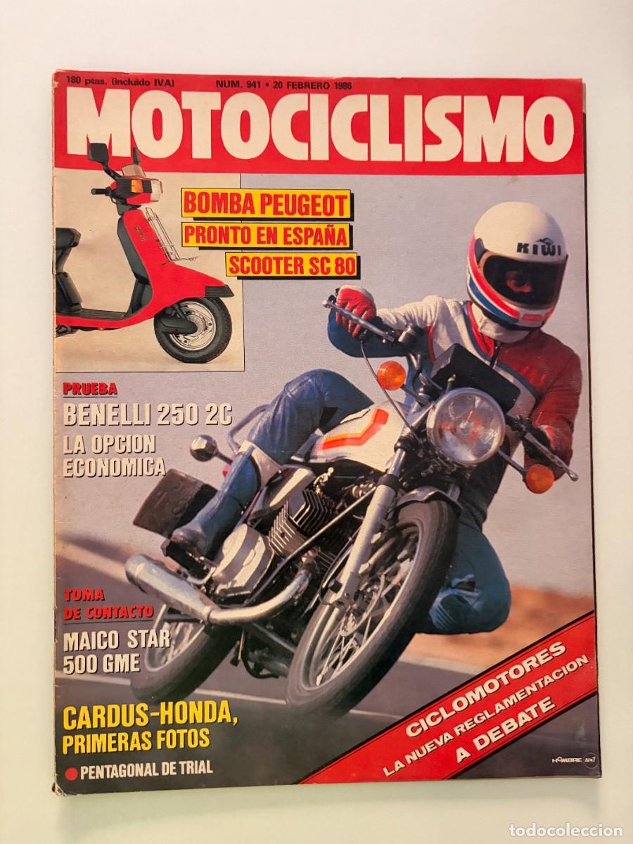 Coches y motocicletas: MOTOCICLISMO. N&ordm; 941. FEBRERO 1986. BENNELI 250 2C. DERBI RD-2. PEUGEOT SC 80. LEER