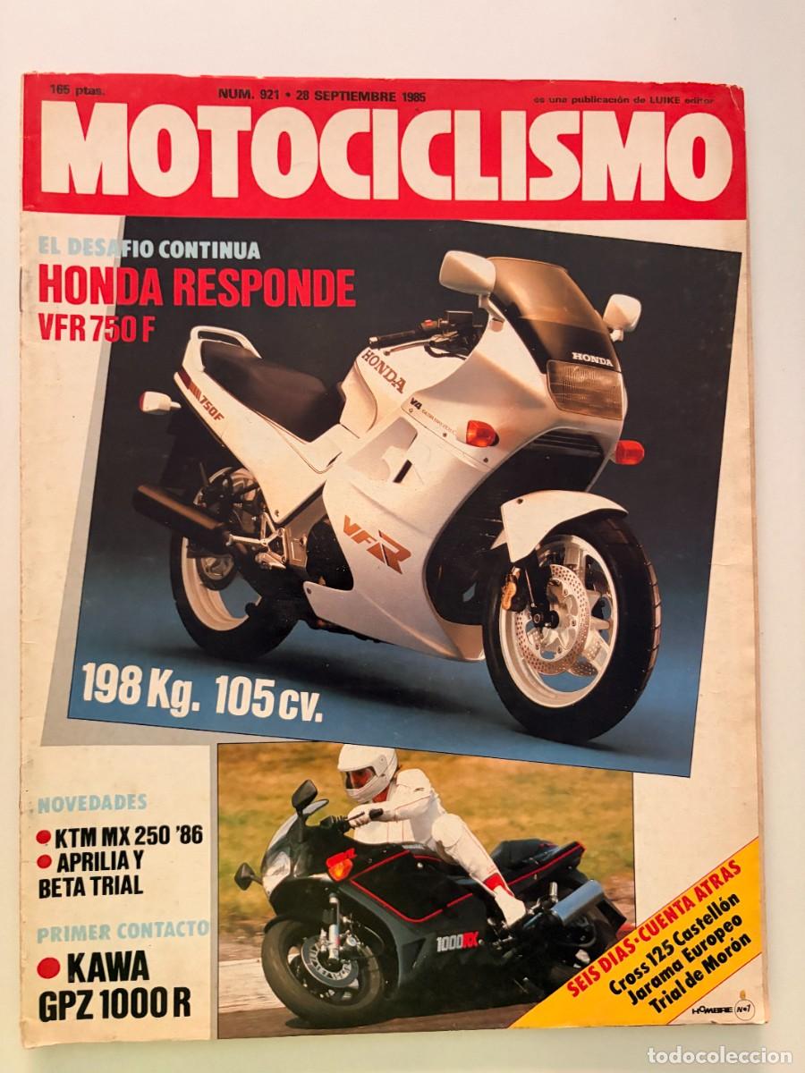 Coches y motocicletas: MOTOCICLISMO. N&ordm; 921. SEPTIEMBRE 1985.KAWASAKI GPZ 1100 R.HONDA VF 750 R. APRILIA Y BETA TRIAL. LEER