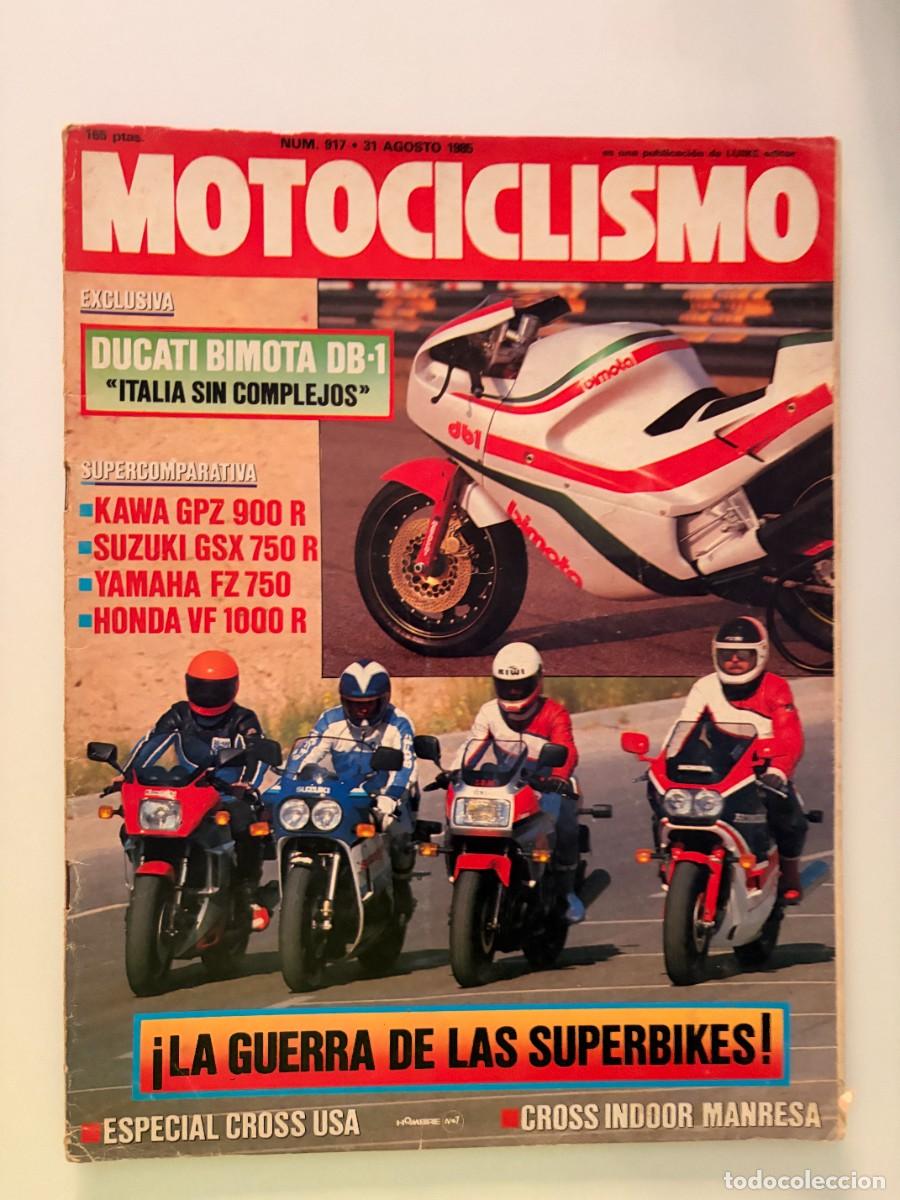 Coches y motocicletas: MOTOCICLISMO. N&ordm; 917. AGOSTO 1985. SUPERCOMPARATIVA 4 SUPERBIKES. NUEVA HONDA DE TRIAL DE SAUNDERS.