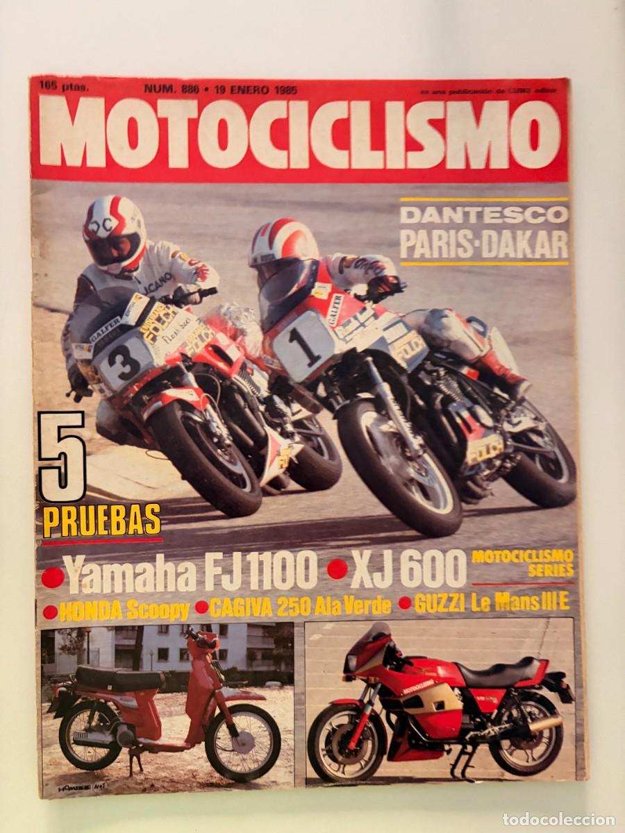 Coches y motocicletas: MOTOCICLISMO. N&ordm; 886. A&Ntilde;O 1985. YAMAHA FJ1100. HONDA SCOOPY. CAGIVA 250 ALA VERDE. S&Uacute;PER CROS.. LEER