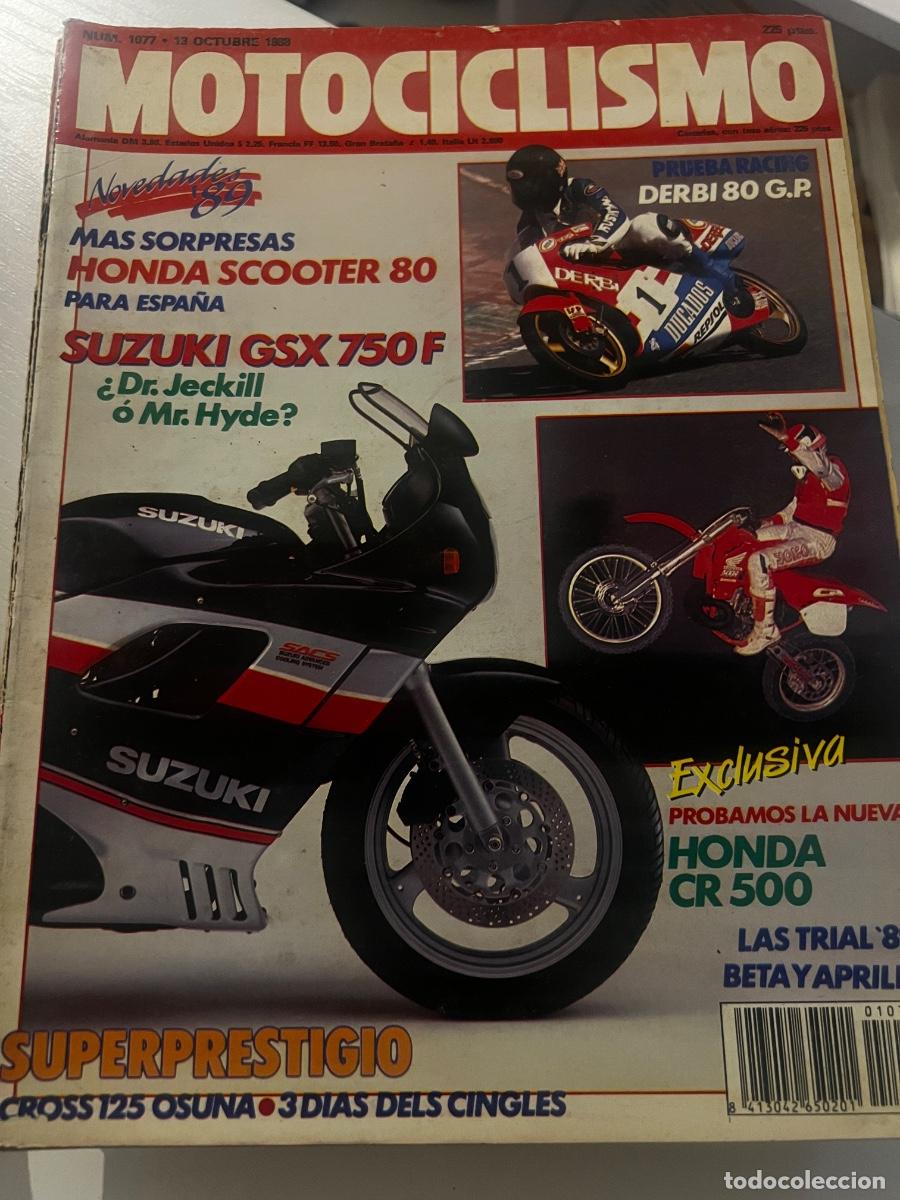 Coches y motocicletas: MOTOCICLISMO. N&ordm; 1077. A&Ntilde;O 1988. EXCLUSIVA: HONDA CR 500. PRUEBA: DERBI 80 GP. APRILIA CLIMBER. LEER
