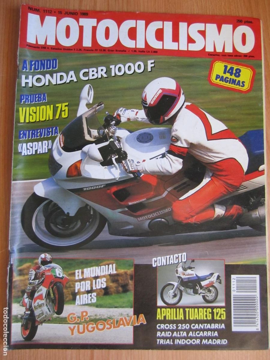 Coches y motocicletas: revista motociclismo num 1112 a&ntilde;o 1989 honda cbr 1000 f