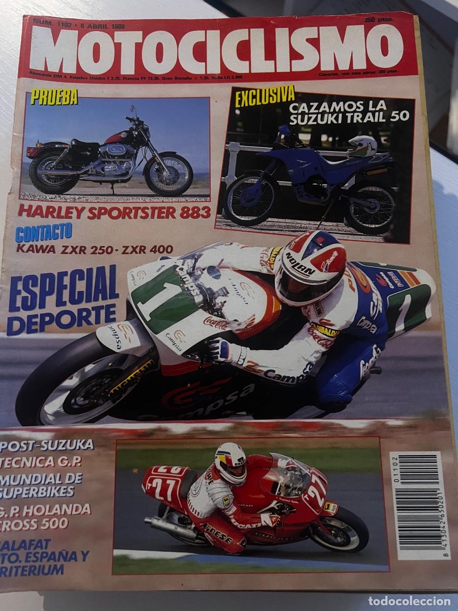 Coches y motocicletas: MOTOCICLISMO. N&ordm; 1102. ABRIL 1989.HARLEY DAVIDSON SPORTER 883. J.M. BAYLE. SUPERBIKE. KAWA ZXR. LEER