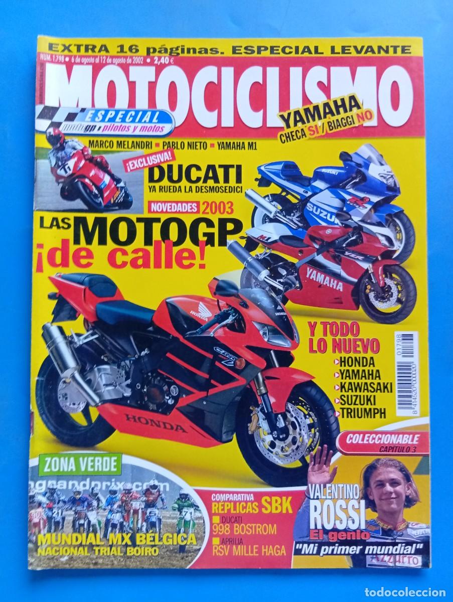 Coches y motocicletas: MOTOCICLISMO. N&ordm; 1798. AGOSTO. 2002. MARCO MELANDRI. PABLO NIETO. YAMAHA M1. HONDA. KAWASAKI.. LEER