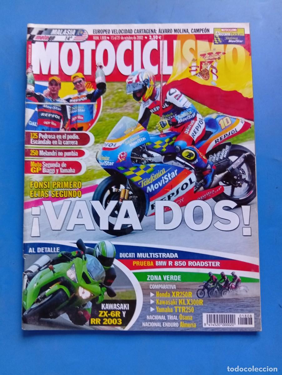 Coches y motocicletas: MOTOCICLISMO. N&ordm; 1808. OCTUBRE 2002. FONSI PRIMERO, ELIAS SEGUNDO &iexcl; VAYA DOS!. KAWASAKI ZX..... LEER