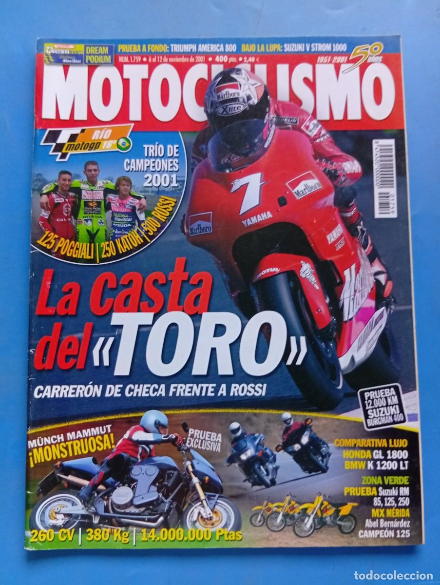 Coches y motocicletas: MOTOCICLISMO. N&ordm; 1759. NOVIEMBRE 2001. PRUEBA: TRIUMPH BONNEVILLE AMERICA. CIRCUITO DE ESPA&Ntilde;A.. LEER
