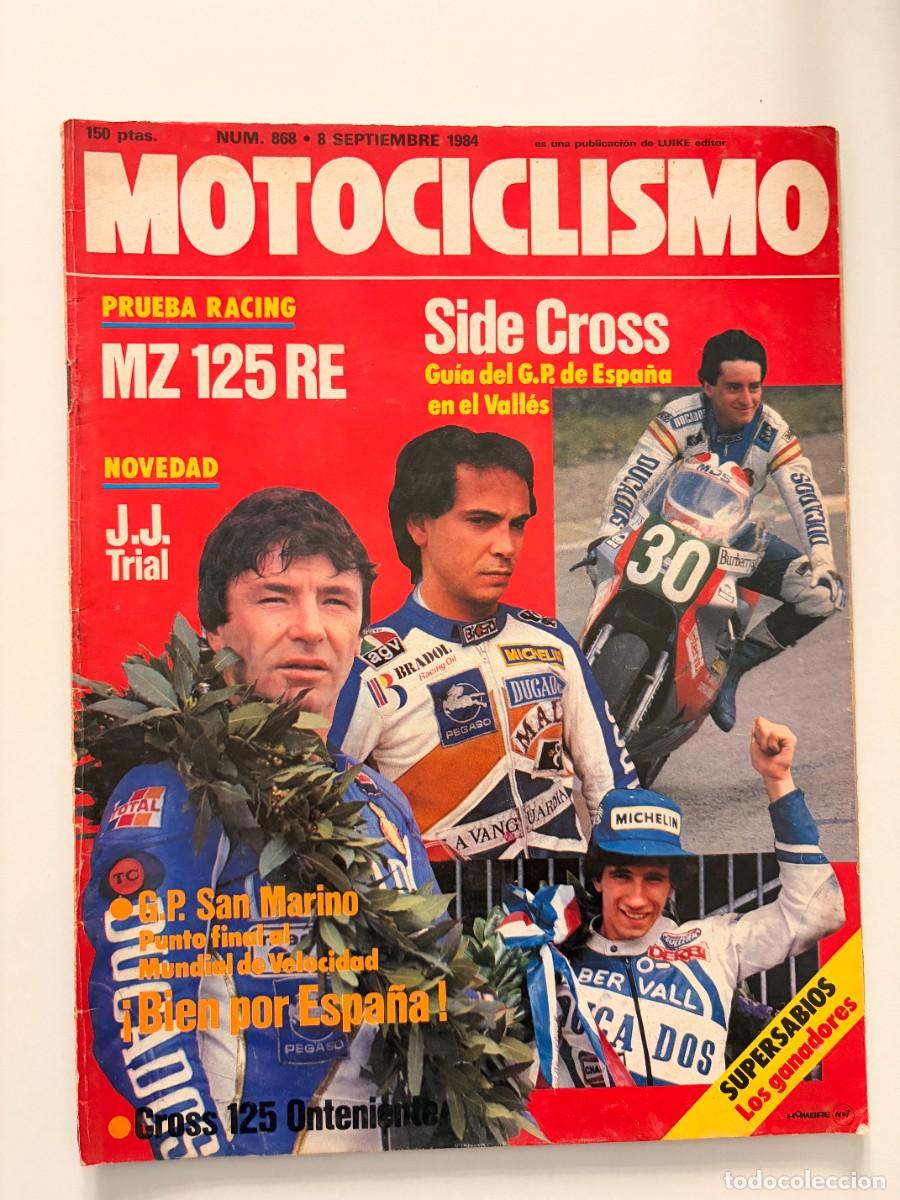 Coches y motocicletas: MOTOCICLISMO. N&ordm; 868. A&Ntilde;O 1984. G.P. SAN MARINO. MZ 125 RE.. JJ-COBAS DE TRIAL. HONDA HRC 250.. LEER