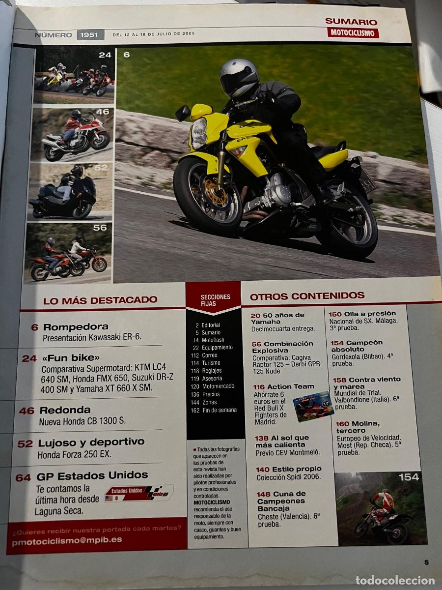 Coches y motocicletas: MOTOCICLISMO. N&ordm; 1951. JULIO 2005. HONDA CB 1300 S. HONDA FORZA 250. HONDA FMX 650. LEER