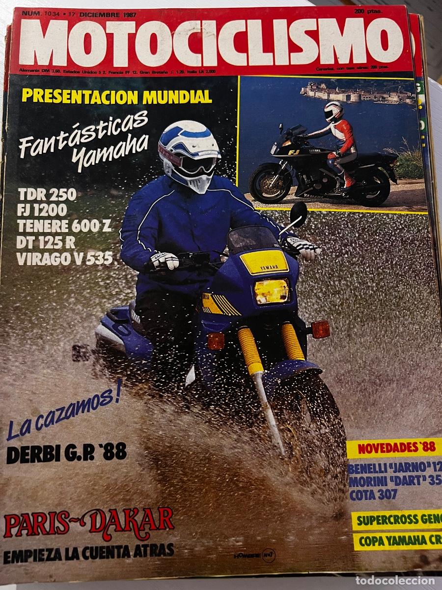 Coches y motocicletas: MOTOCICLISMO. N&ordm; 1034. DICIEMBRE 1987. NUEVA GAMA YAMAHA. MONTESA COTA 307. BENELLI JARNO 125. LEER