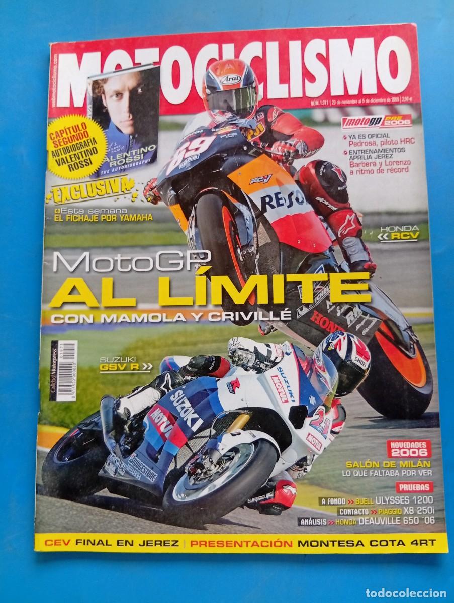 Coches y motocicletas: MOTOCICLISMO. N&ordm; 1971. NOV-DIC 2005. BUELL ULYSSES 1200. PIAGGIO X8 250I. HONDA DEAUVILLE 650.. LEER