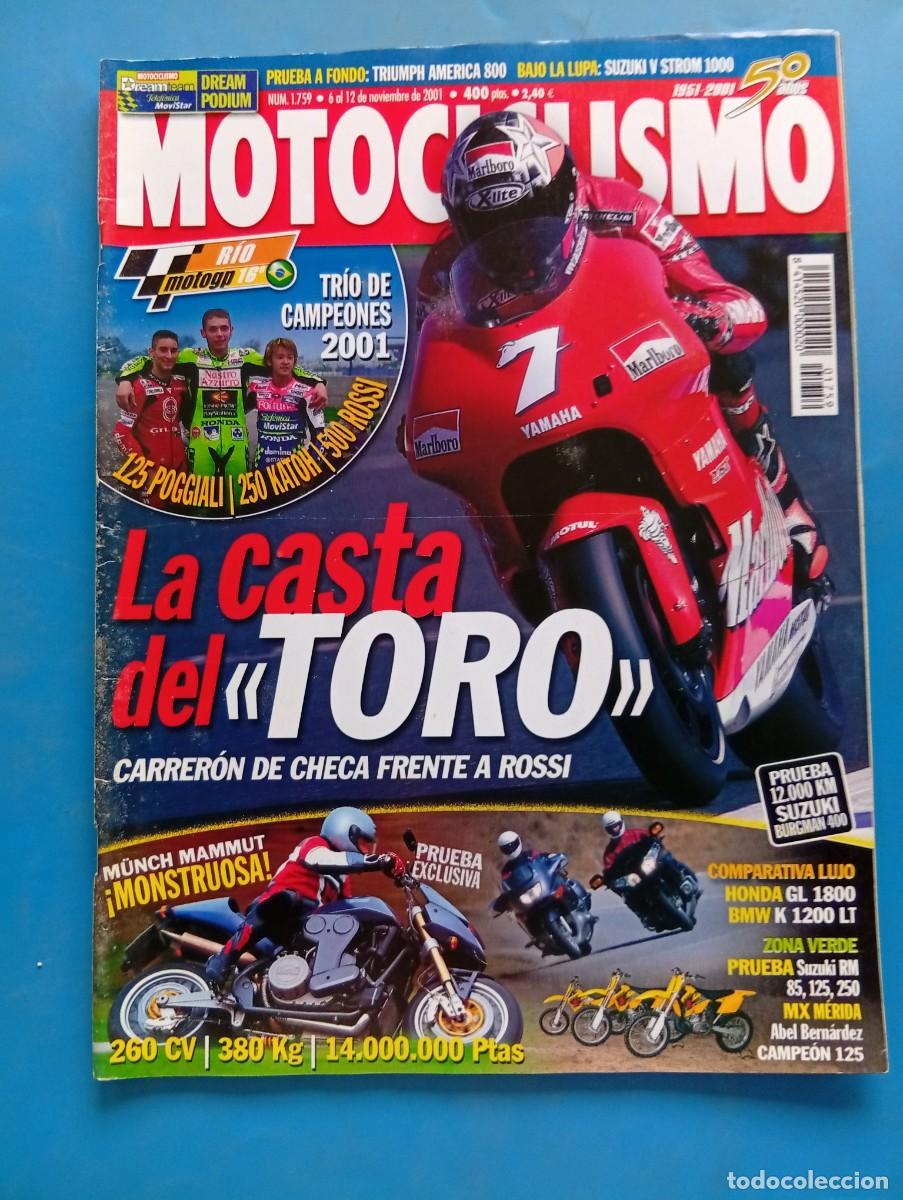 Coches y motocicletas: MOTOCICLISMO. N&ordm; 1759. NOVIEMBRE 2001. PRUEBA: TRIUMPH BONNEVILLE AMERICA. CIRCUITO DE ESPA&Ntilde;A.. LEER