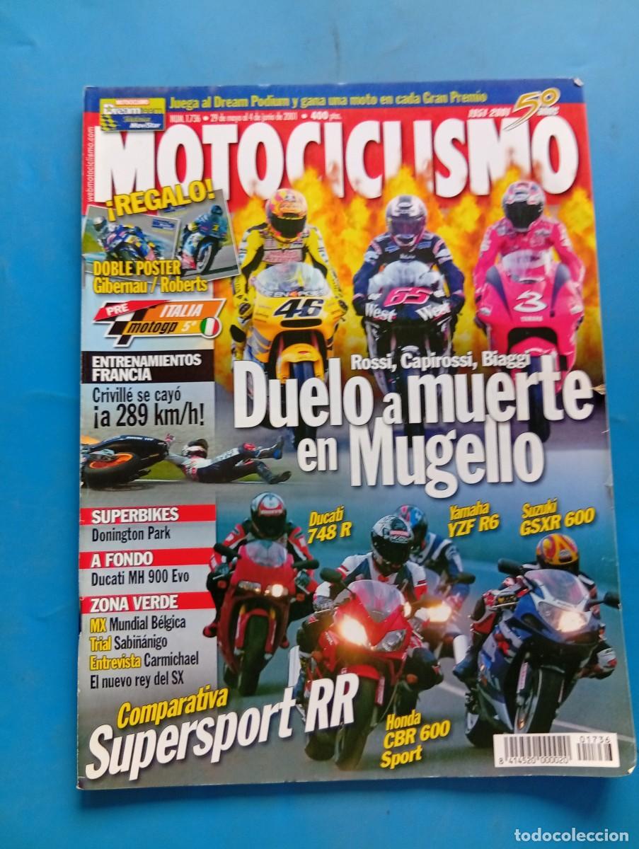 Coches y motocicletas: MOTOCICLISMO. N&ordm; 1736. MAYO 2001. DUCATI 748 R. YAMAHA YZF R6. SUZUKI GSXR 600. HONDA CBR..... LEER.