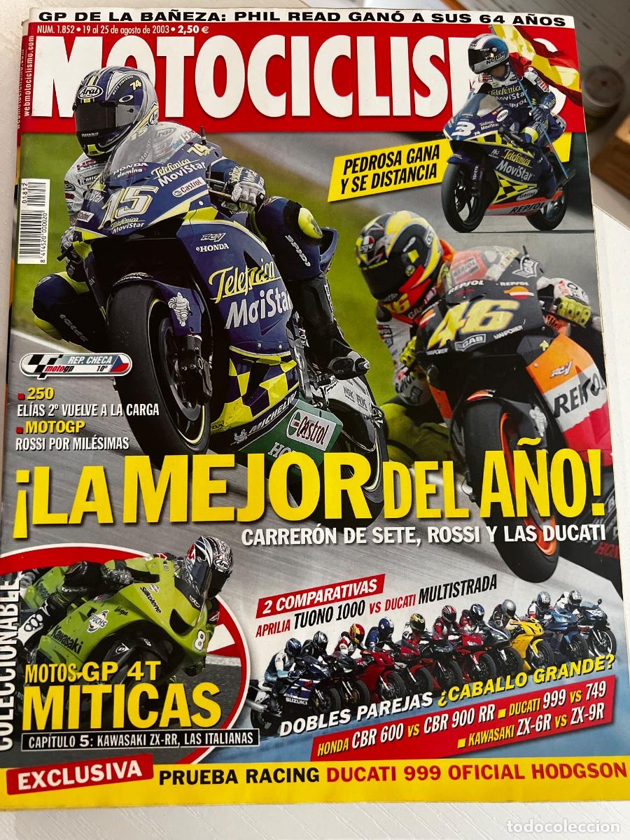 Coches y motocicletas: MOTOCICLISMO. N&ordm; 1852. AGOSTO 2003. MOTOGP, ROSSI POR MILESIMAS. CARRERON DE SETE, ROSSI Y ... LEER.