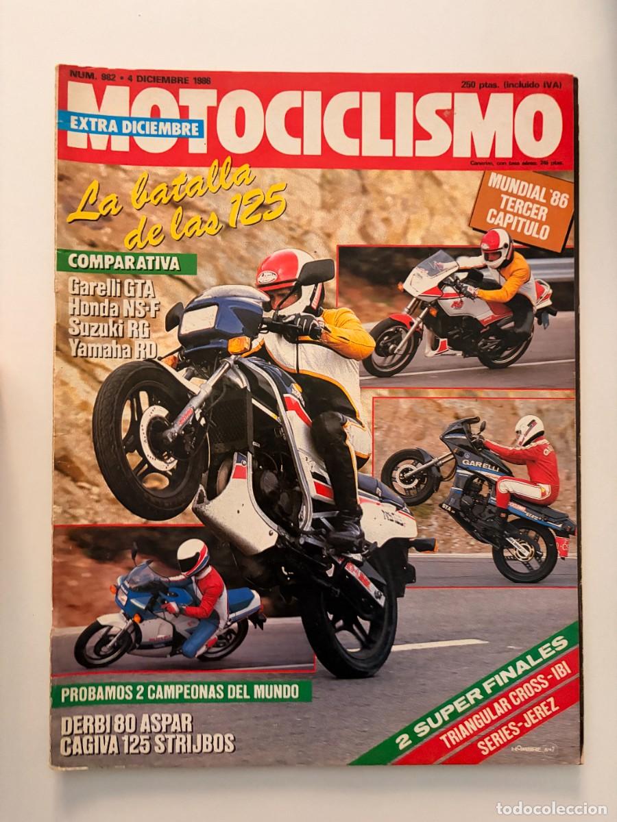 Autos und Motorr&auml;der: MOTOCICLISMO. N&ordm; 982. DICIEMBRE 1986. DKW 350 TRICILINDRICA. CAGIVA WMX 125 CAMPEONA DEL MUNDO. LEER