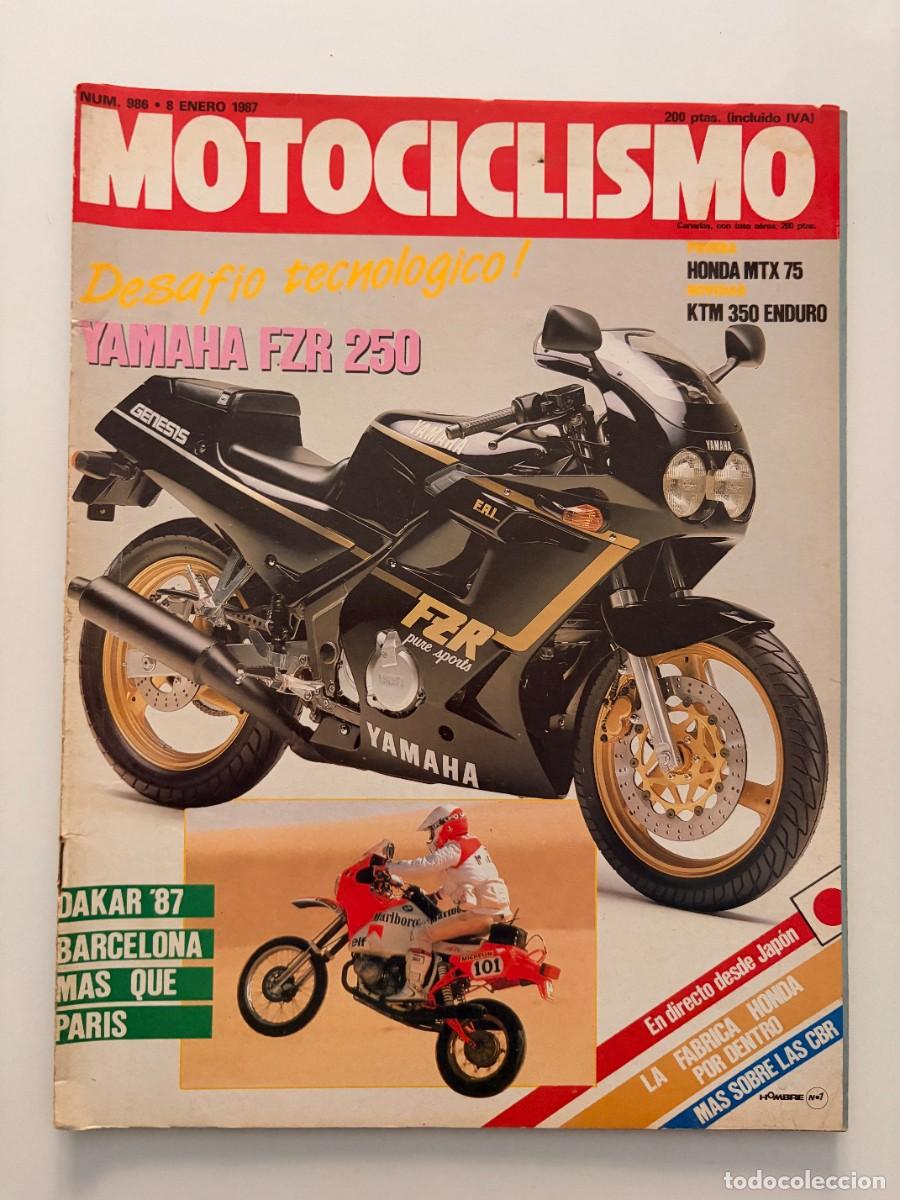 Coches y motocicletas: MOTOCICLISMO. N&deg; 986. ENERO 1987. YAMAHA FZR 250. HONDA MTX 75. DAKAR 87. KTM 350 ENDURO. LEER