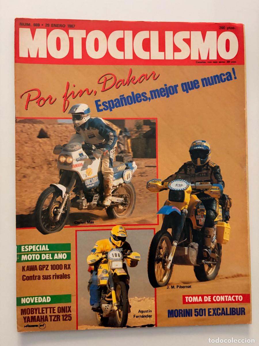 Coches y motocicletas: MOTOCICLISMO. N&ordm; 989. ENERO 1987. MORINI 501 EXCALIBUR YAMAHA TZR 125 MOBYLETTE ONIX. LEER