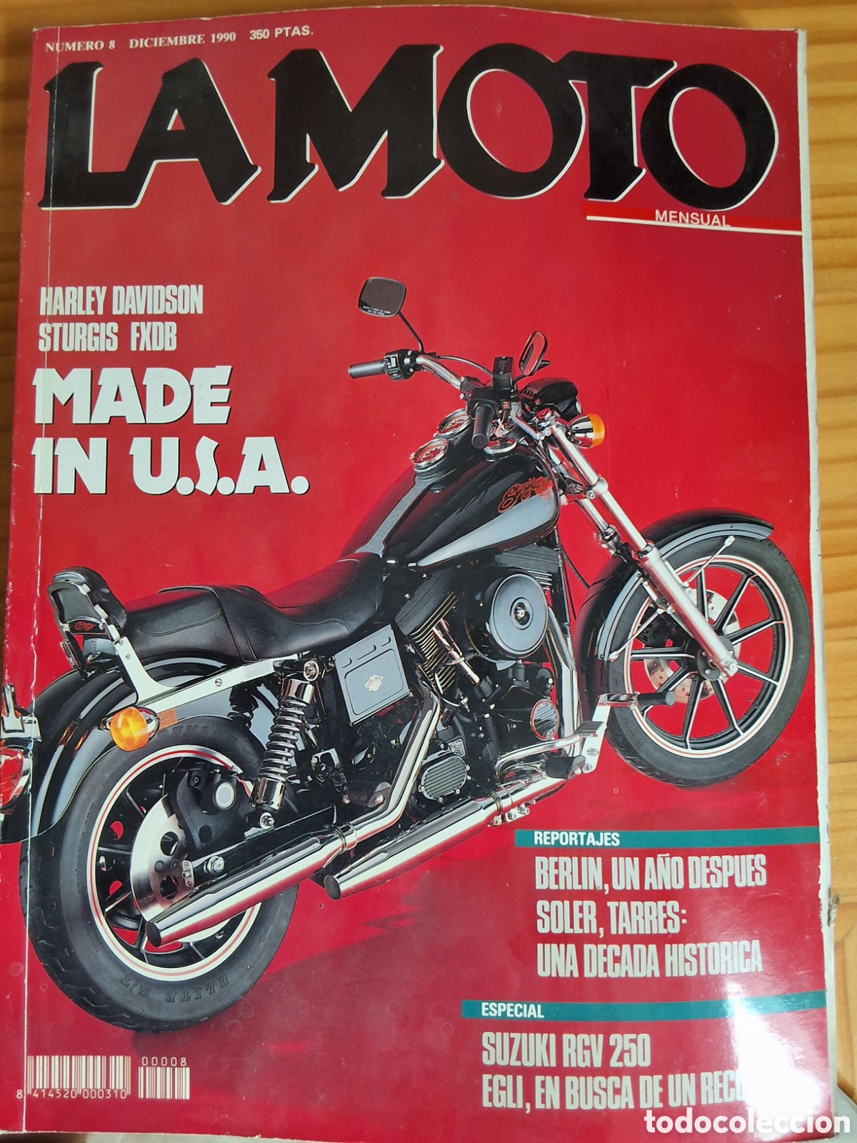 Coches y motocicletas: La moto mensual revista n&uacute;mero 8 a&ntilde;o 1990/12 incluye p&oacute;ster edita Luike motorpress