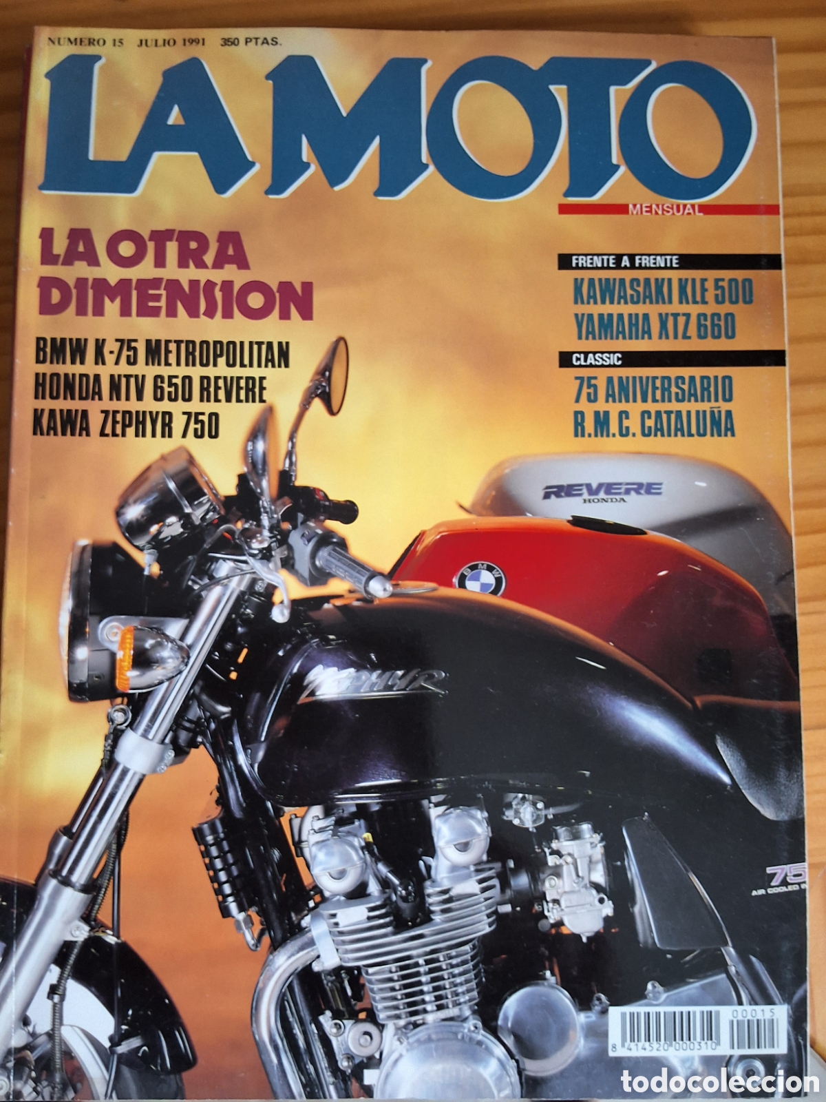 Coches y motocicletas: La moto mensual revista n&uacute;mero 15 a&ntilde;o 1991/7 incluye p&oacute;ster edita Luike motorpress