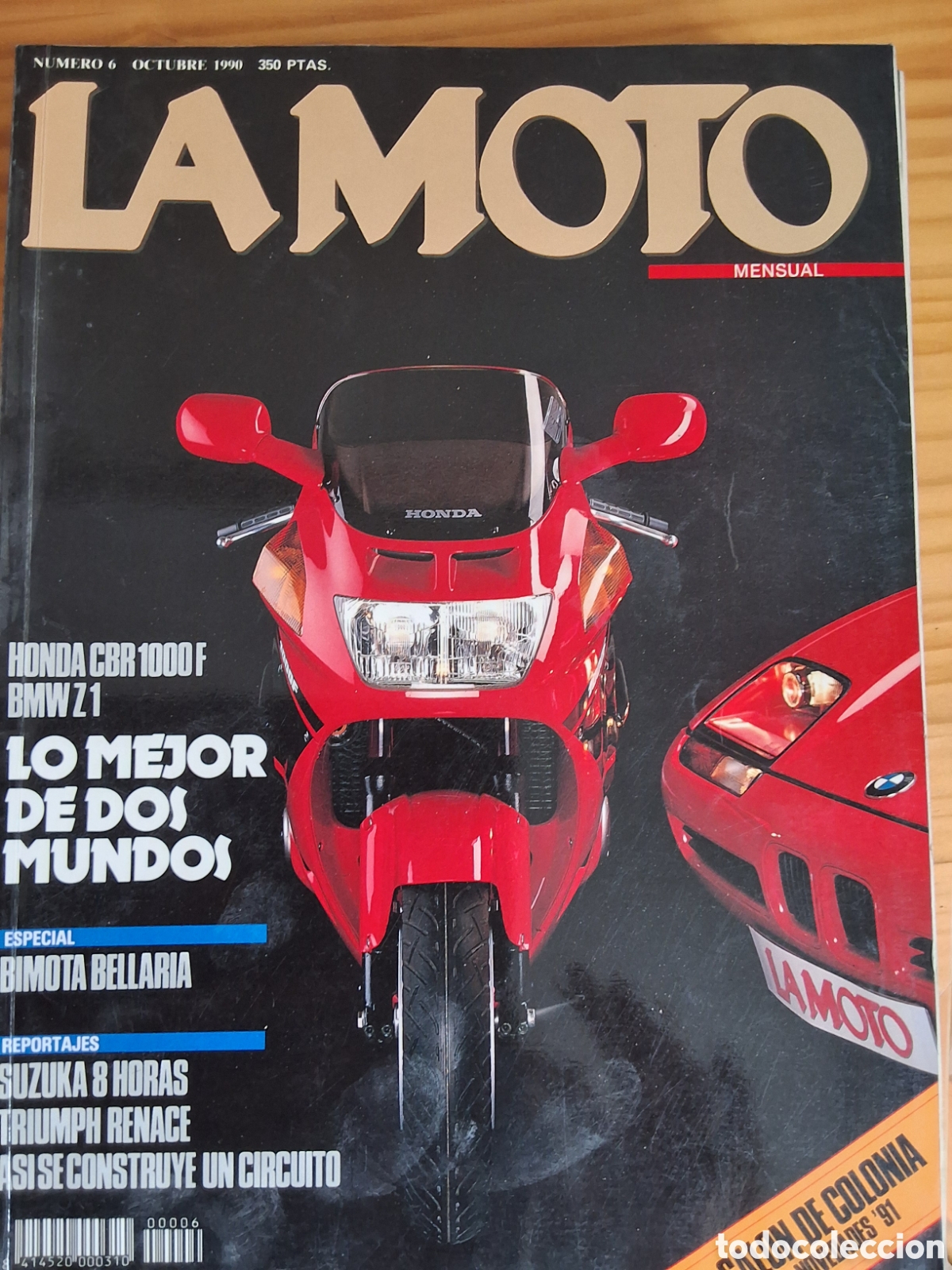 Coches y motocicletas: La moto mensual revista n&uacute;mero 6 a&ntilde;o 1990/10 incluye p&oacute;ster edita Luike motorpress