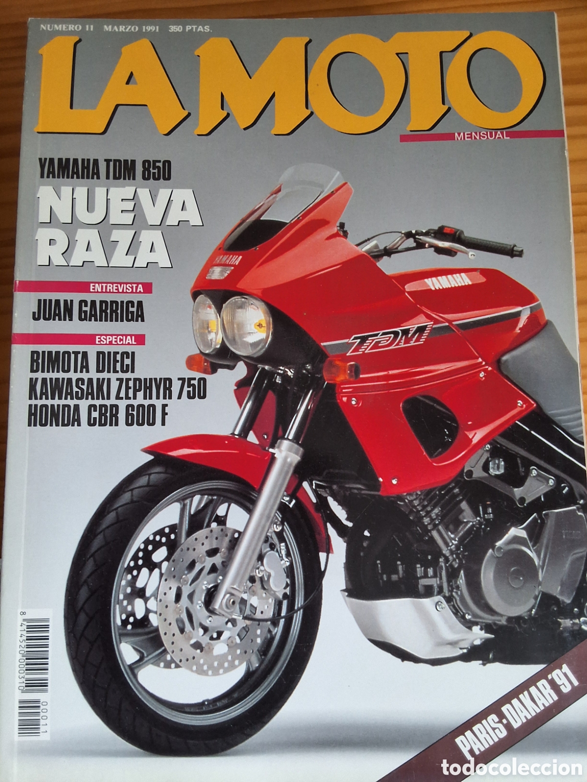 Coches y motocicletas: La moto mensual revista n&uacute;mero 11 a&ntilde;o 1991/3 incluye p&oacute;ster edita Luike motorpress