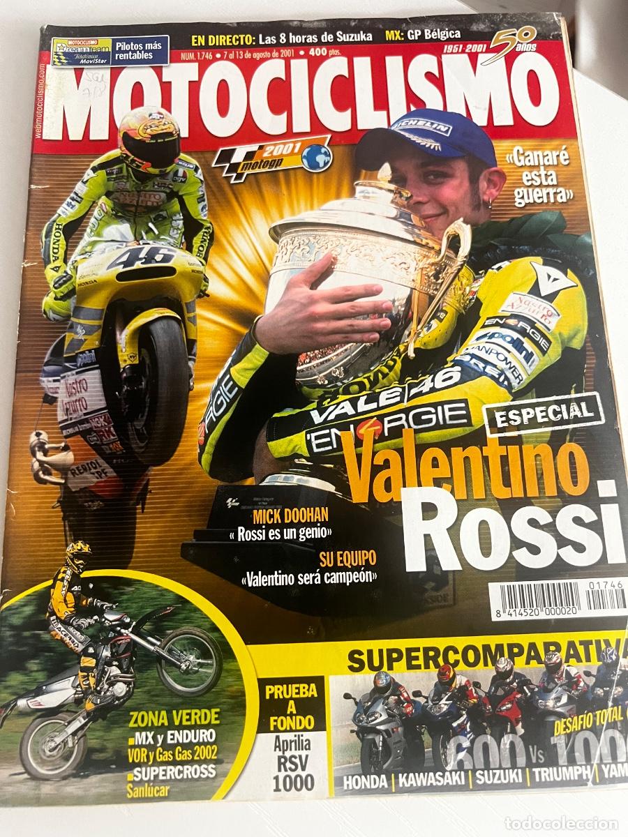 Coches y motocicletas: MOTOCICLISMO. N&deg; 1746. AGOSTO 2001. ESPECIAL VALENTINO ROSSI. APRILIA RSV 1000. LEER