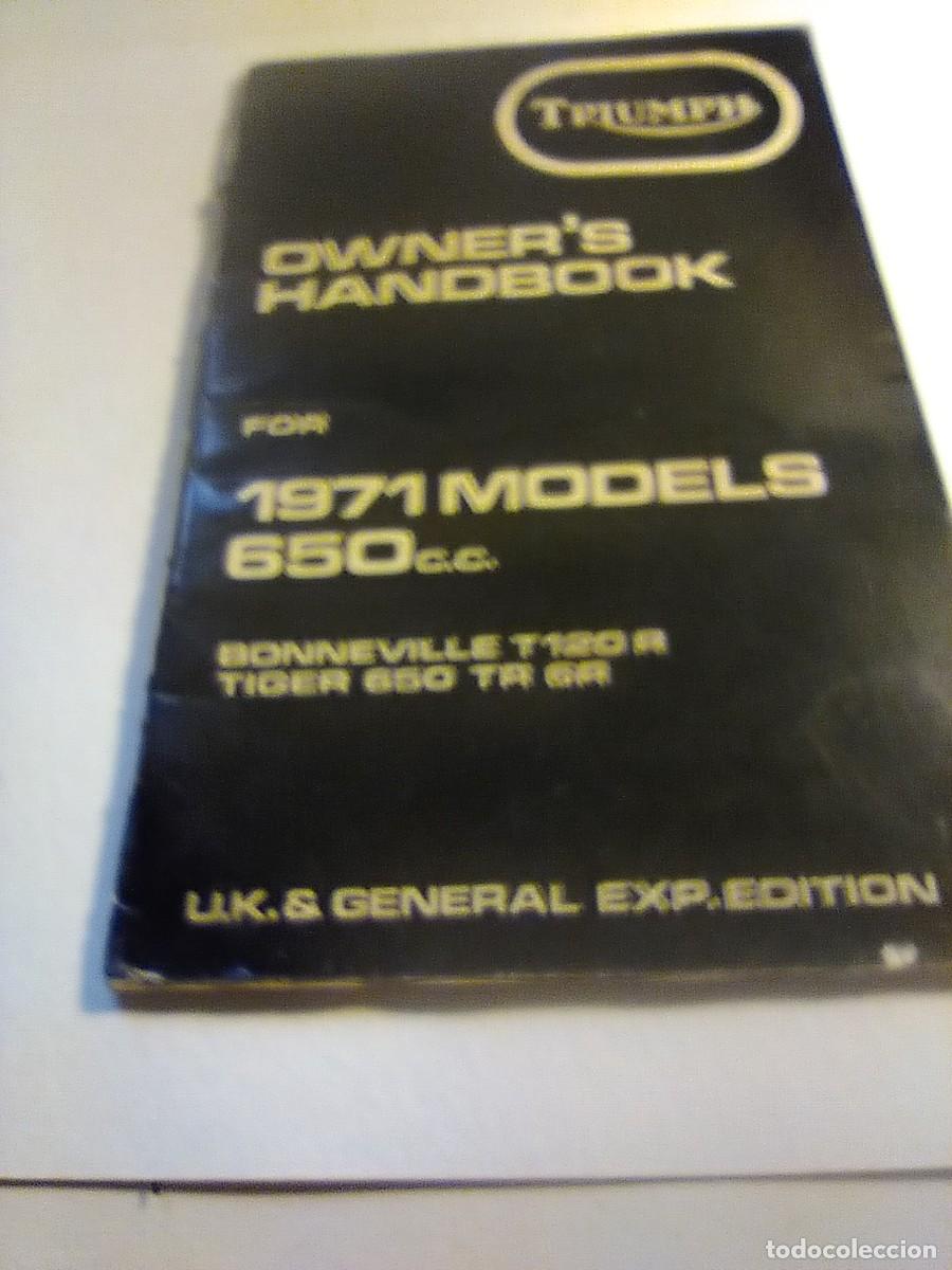 Coches y motocicletas: MANUAL EN INGLES TRIUMPH FOR 1971 MODELS 650 C-C-