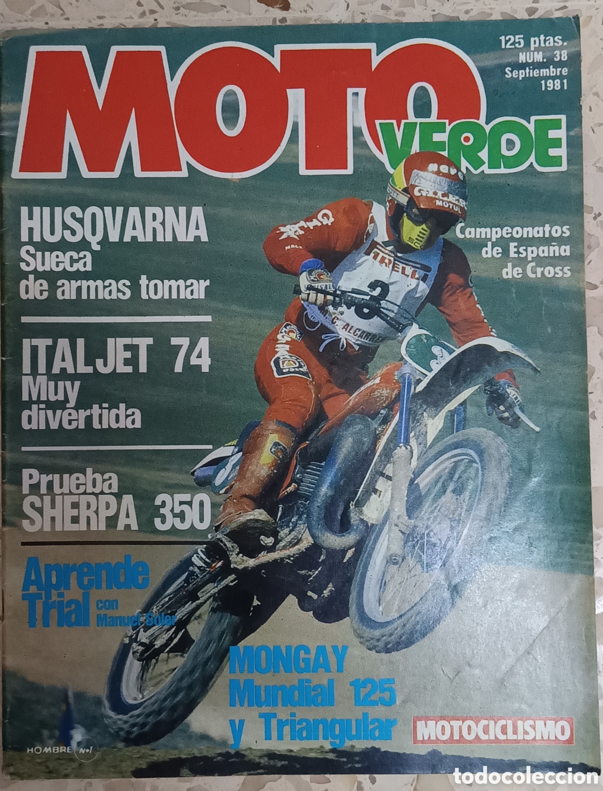 Coches y motocicletas: MOTO VERDE N&Uacute;MERO 38 PRUEBA BULTACO SHERPA 350 HUSQVARNA